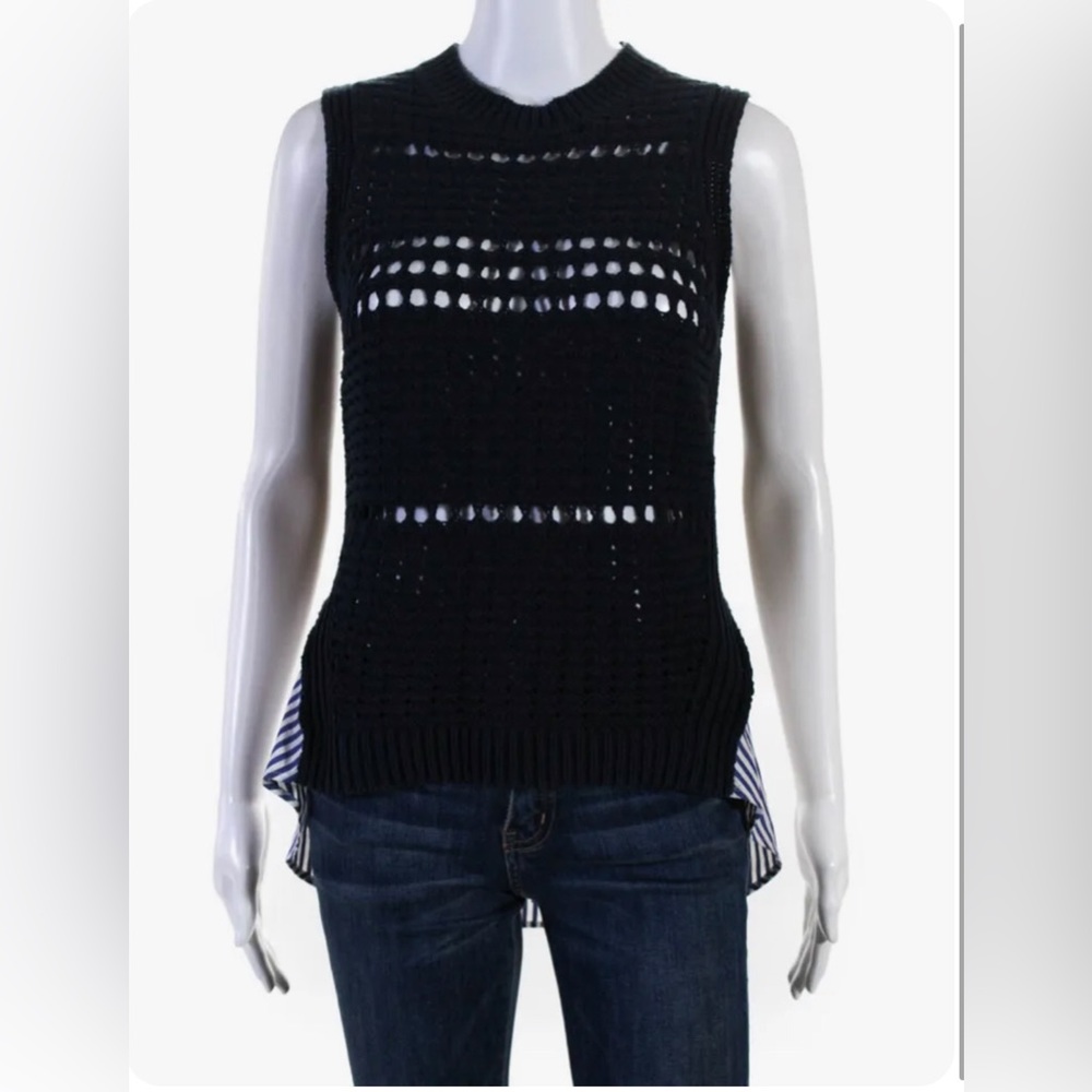Veronica Beard South Beach Open Knit Sweater Tank-Mixed Media size small ($295)